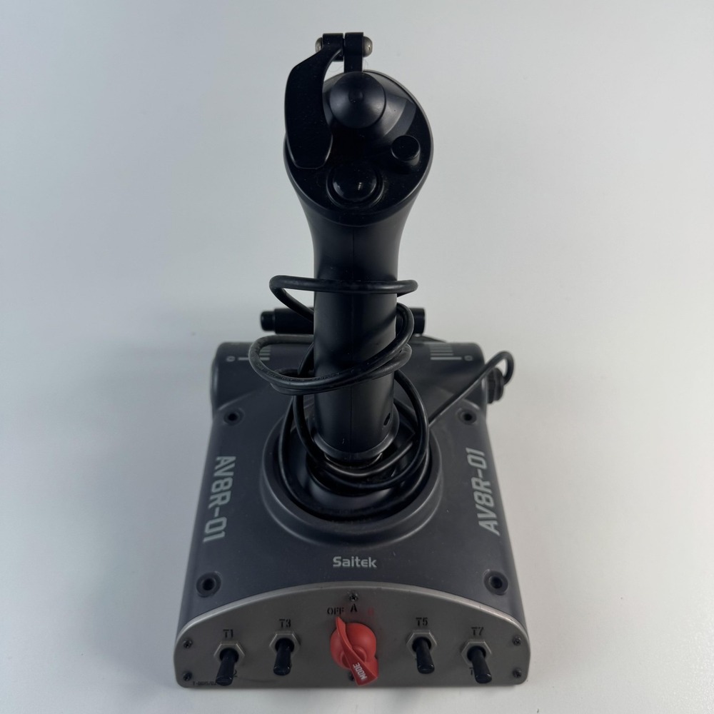 Saitek AV8R-01 USB Wired Flight‎ Stick Joystick Gray PC Game Controller Computer